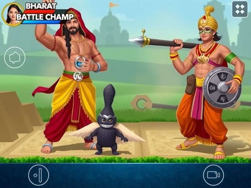 Bharat Battle Champ gameplay screenshot showing Indian characters in battle